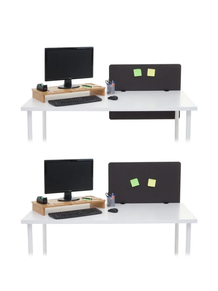 MCW Paravents<Akustik-Tischtrennwand G75, 60x75cm braun-grau