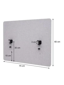MCW Paravents<Akustik-Tischtrennwand G75, 60x75cm braun-grau
