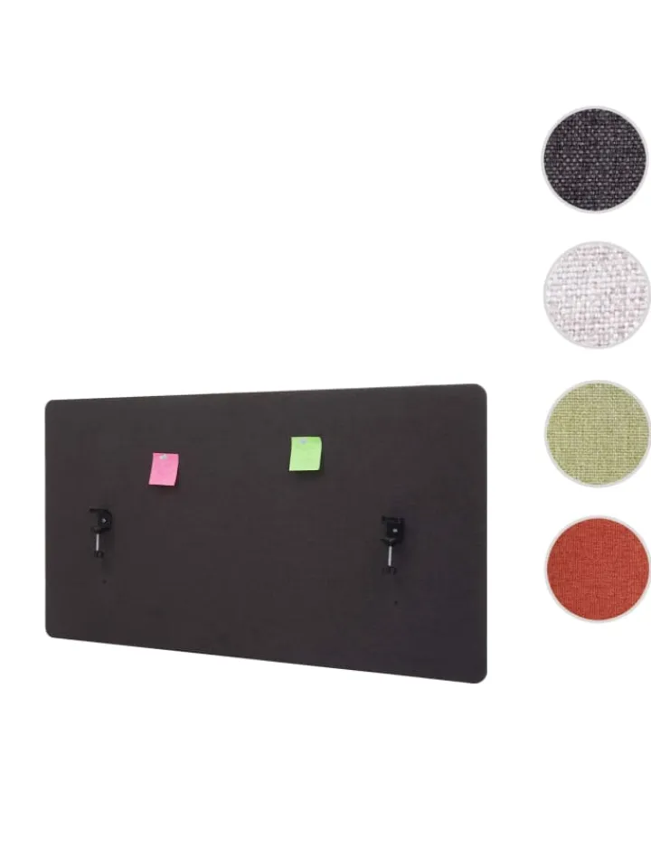 MCW Paravents<Akustik-Tischtrennwand G75, 60x120cm braun-grau