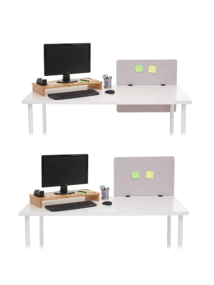 MCW Paravents<Akustik-Tischtrennwand G75, 60x65cm grau