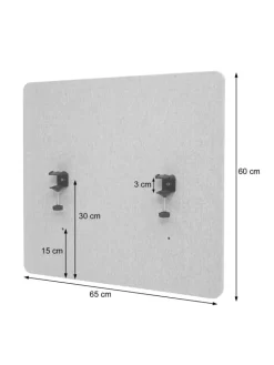 MCW Paravents<Akustik-Tischtrennwand G75, 60x65cm grau