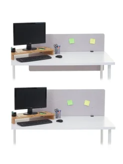 MCW Paravents<Akustik-Tischtrennwand G75, 60x120cm grau