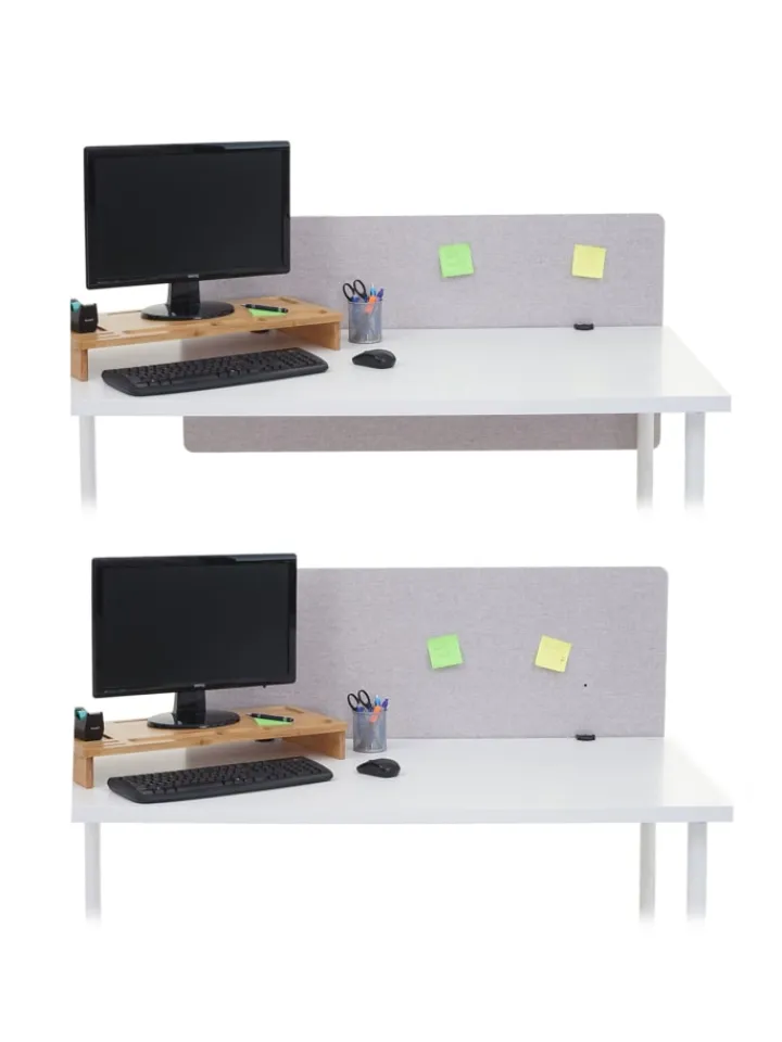 MCW Paravents<Akustik-Tischtrennwand G75, 60x120cm grau