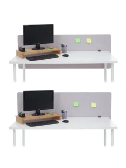 MCW Paravents<Akustik-Tischtrennwand G75, 60x160cm grau