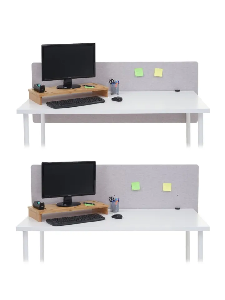 MCW Paravents<Akustik-Tischtrennwand G75, 60x160cm grau