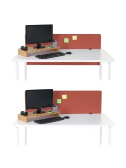 MCW Paravents<Akustik-Tischtrennwand G75, 60x140cm braun
