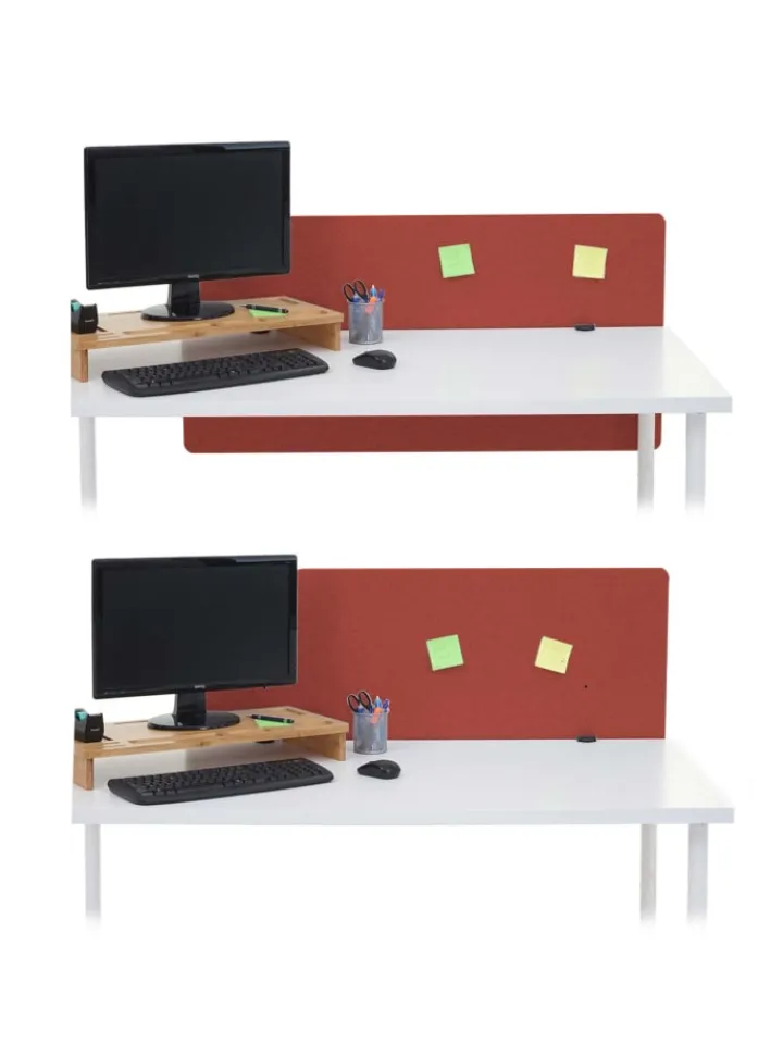 MCW Paravents<Akustik-Tischtrennwand G75, 60x120cm braun