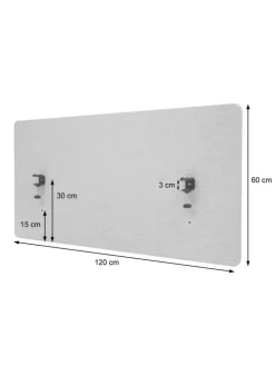 MCW Paravents<Akustik-Tischtrennwand G75, 60x120cm braun