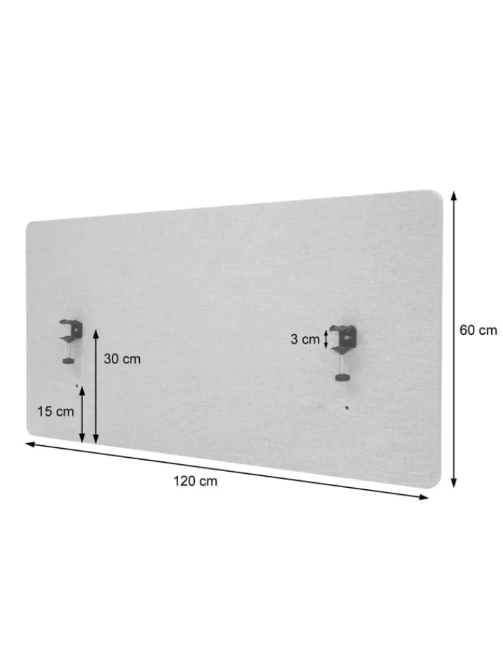 MCW Paravents<Akustik-Tischtrennwand G75, 60x120cm braun