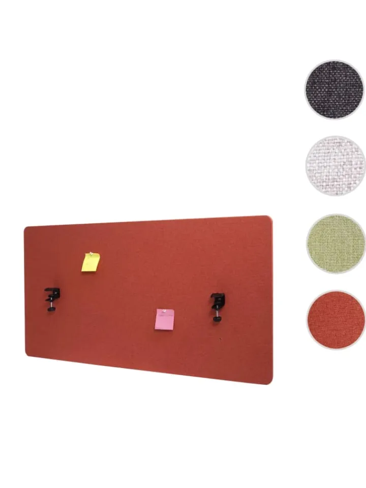 MCW Paravents<Akustik-Tischtrennwand G75, 60x120cm braun