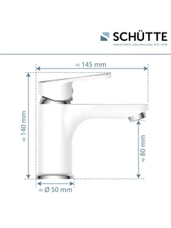 Franz Joseph Schütte Badarmaturen<ALASKA Waschtischarmatur, Weiß/Chrom