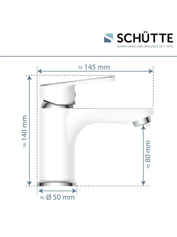 Franz Joseph Schütte Badarmaturen<ALASKA Waschtischarmatur, Weiß/Chrom