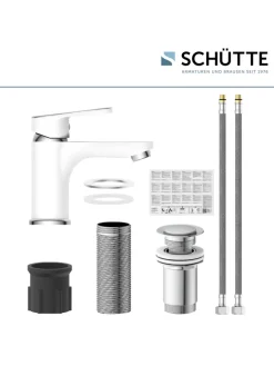 Franz Joseph Schütte Badarmaturen<ALASKA Waschtischarmatur, Weiß/Chrom