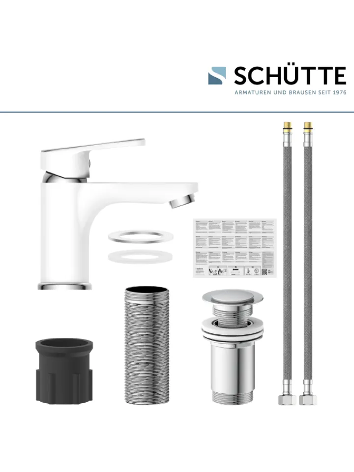 Franz Joseph Schütte Badarmaturen<ALASKA Waschtischarmatur, Weiß/Chrom
