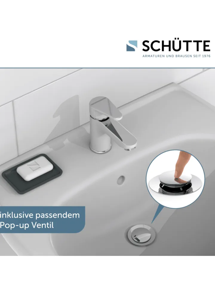 Franz Joseph Schütte Badarmaturen<ALASKA Waschtischarmatur, Weiß/Chrom