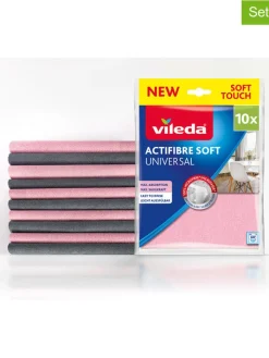 Vileda Putz- & Waschutensilien<Allzwecktücher "Actifibre Soft" in Rosa/ Grau - 10 Stück