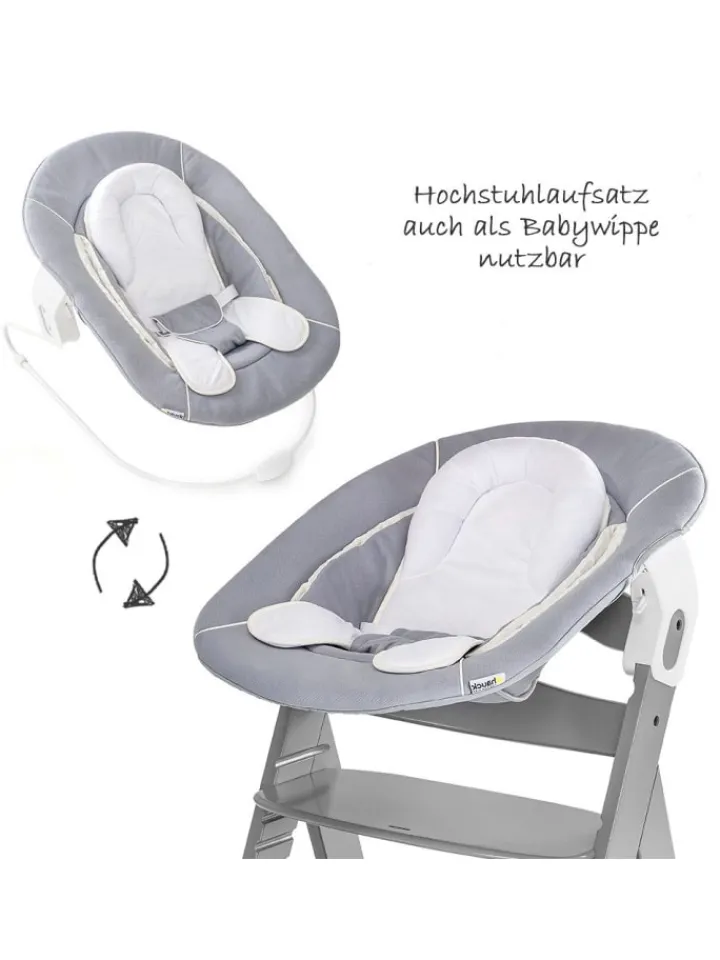 Hauck Babymöbel<Alpha Plus Grey Newborn Set - 3-tlg. Hochstuhl in grau