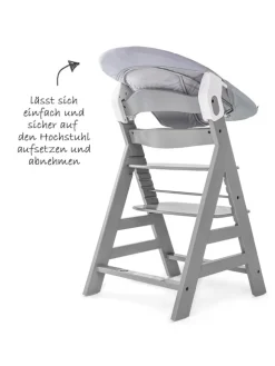 Hauck Babymöbel<Alpha Plus Grey Newborn Set - 3-tlg. Hochstuhl in grau