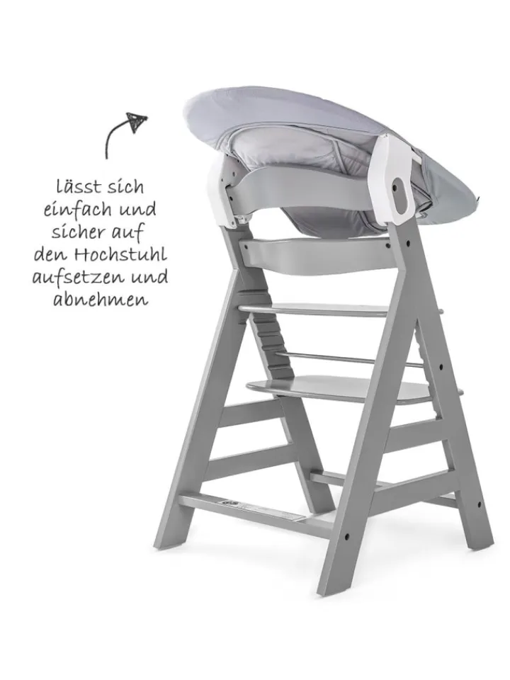 Hauck Babymöbel<Alpha Plus Grey Newborn Set - 3-tlg. Hochstuhl in grau