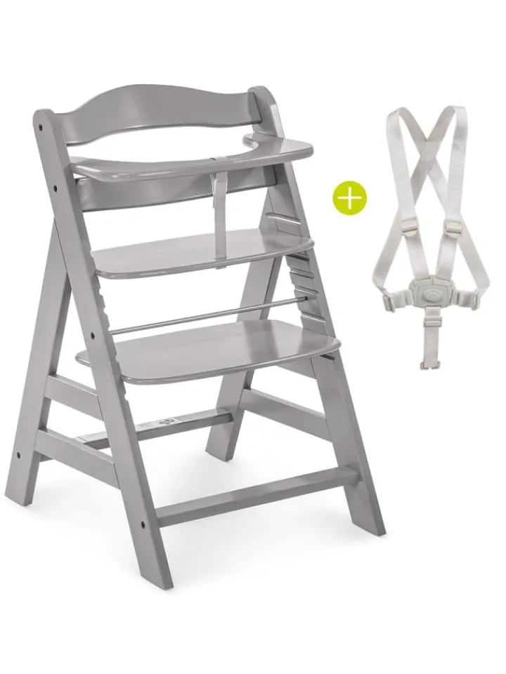 Hauck Babymöbel<Alpha Plus Grey Newborn Set - 3-tlg. Hochstuhl in grau