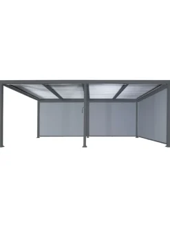 MCW Gartenmöbel<Alu Pergola L41 mit 3x Seitenwand, Anthrazit