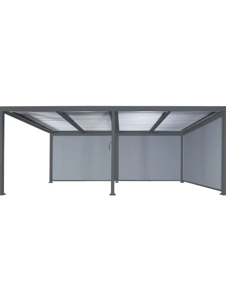 MCW Gartenmöbel<Alu Pergola L41 mit 3x Seitenwand, Anthrazit