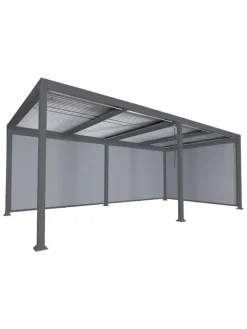 MCW Gartenmöbel<Alu Pergola L41 mit 3x Seitenwand, Anthrazit