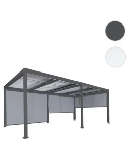 MCW Gartenmöbel<Alu Pergola L41 mit 3x Seitenwand, Anthrazit