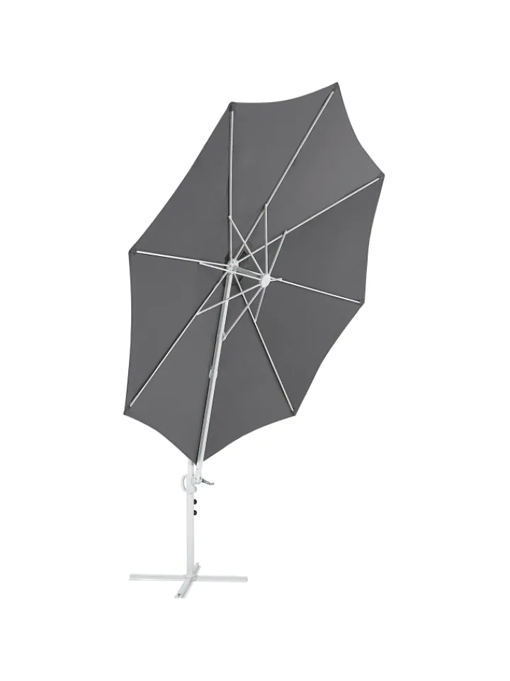 Beliani Gartenmöbel<Ampelschirm SAVONA II in Grau/Weiß - (W) 295 x (H) 254 x (L) 295 cm