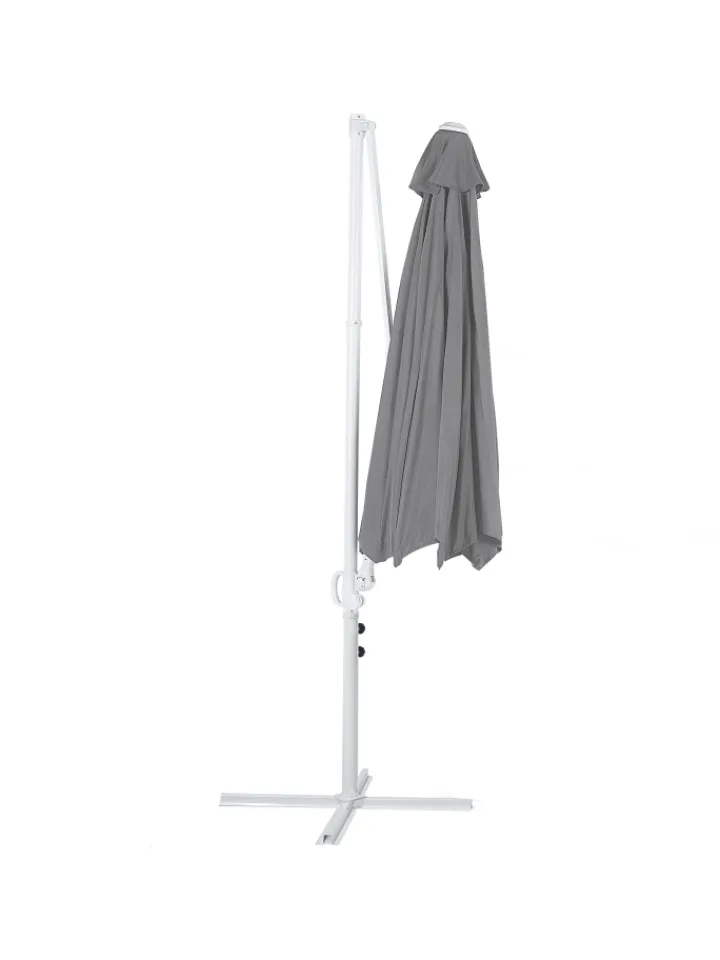 Beliani Gartenmöbel<Ampelschirm SAVONA II in Grau/Weiß - (W) 295 x (H) 254 x (L) 295 cm