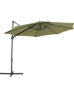 Beliani Gartenmöbel<Ampelschirm SAVONA II in Grün/Schwarz - (W) 295 x (H) 254 x (L) 295 cm