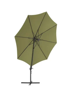 Beliani Gartenmöbel<Ampelschirm SAVONA II in Grün/Schwarz - (W) 295 x (H) 254 x (L) 295 cm