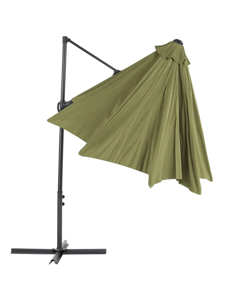 Beliani Gartenmöbel<Ampelschirm SAVONA II in Grün/Schwarz - (W) 295 x (H) 254 x (L) 295 cm