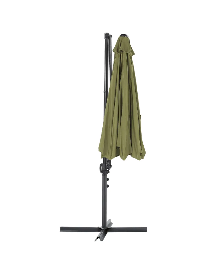 Beliani Gartenmöbel<Ampelschirm SAVONA II in Grün/Schwarz - (W) 295 x (H) 254 x (L) 295 cm