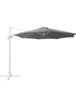Beliani Gartenmöbel<Ampelschirm SAVONA in Grau/Weiß - (W) 300 x (H) 240 x (L) 300 cm