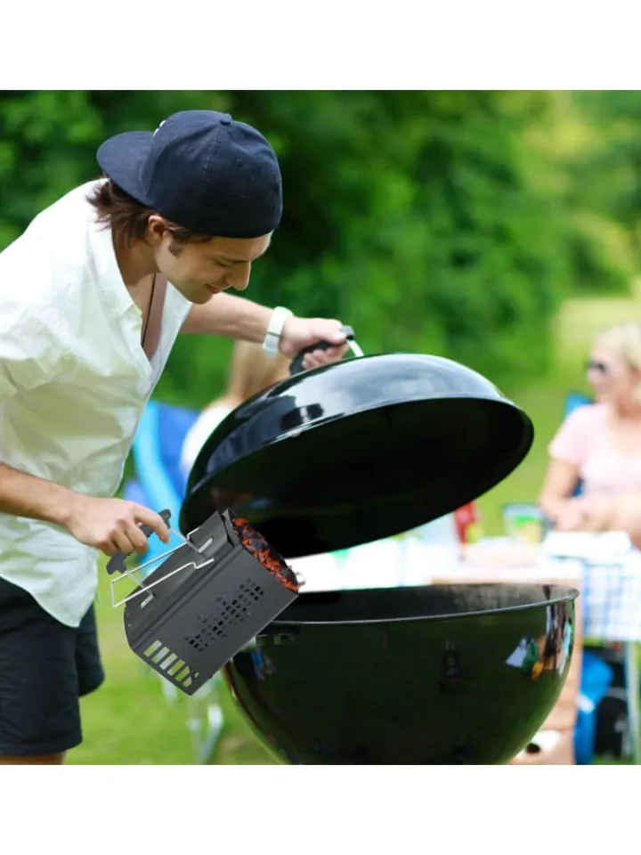 relaxdays Grillen<Anzündkamin in Schwarz