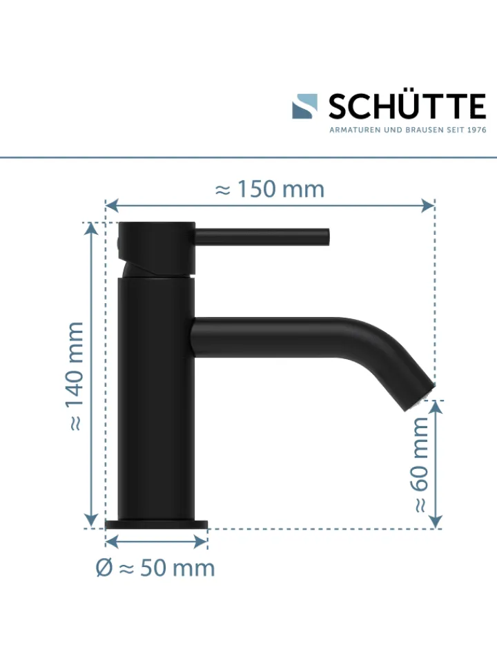 Franz Joseph Schütte Badarmaturen<ARAGON Standventil, Schwarz matt