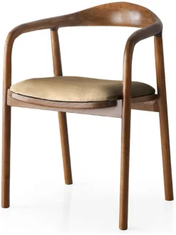 Scandinavia Concept Sitzmöbel<Armlehnenstuhl "Pa" in Braun/ Hellbraun - (B)52 x (H)77 x (T)51 cm