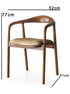 Scandinavia Concept Sitzmöbel<Armlehnenstuhl "Pa" in Braun/ Hellbraun - (B)52 x (H)77 x (T)51 cm