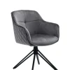 SalesFever Sitzmöbel<Armlehnstuhl modern 360° drehbar Samtbezug und Metallgestell in Grau
