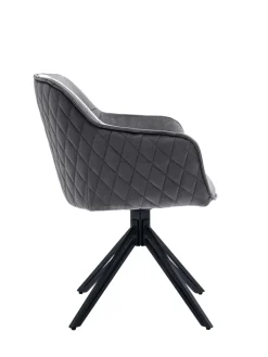 SalesFever Sitzmöbel<Armlehnstuhl modern 360° drehbar Samtbezug und Metallgestell in Grau