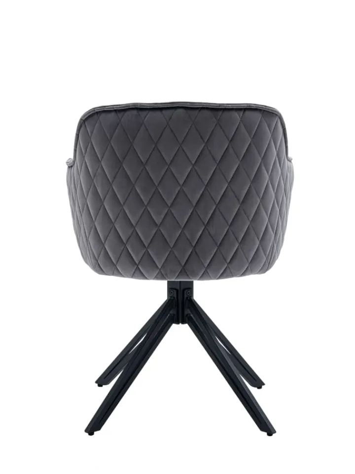SalesFever Sitzmöbel<Armlehnstuhl modern 360° drehbar Samtbezug und Metallgestell in Grau