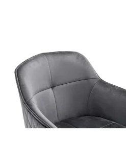 SalesFever Sitzmöbel<Armlehnstuhl modern 360° drehbar Samtbezug und Metallgestell in Grau