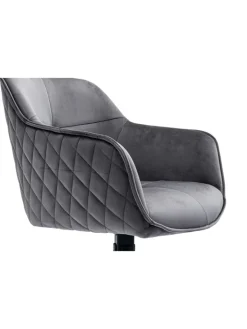 SalesFever Sitzmöbel<Armlehnstuhl modern 360° drehbar Samtbezug und Metallgestell in Grau