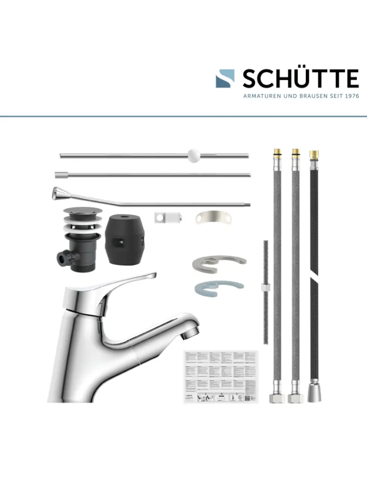 Franz Joseph Schütte Badarmaturen<ATTICA Waschtischarmatur, Chrom, mit herausziehbarer Haarbrause