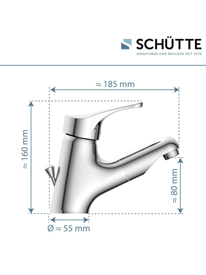 Franz Joseph Schütte Badarmaturen<ATTICA Waschtischarmatur, Chrom, mit herausziehbarer Haarbrause