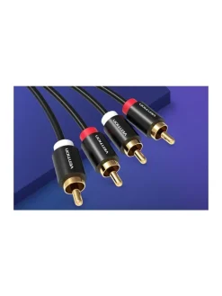 Wisam® Tablets, Konsolen & Elektronisches Spielzeug<Audiokabel 2xCinch-Stecker auf 2xCinch-Stecker 2m (schwarz)
