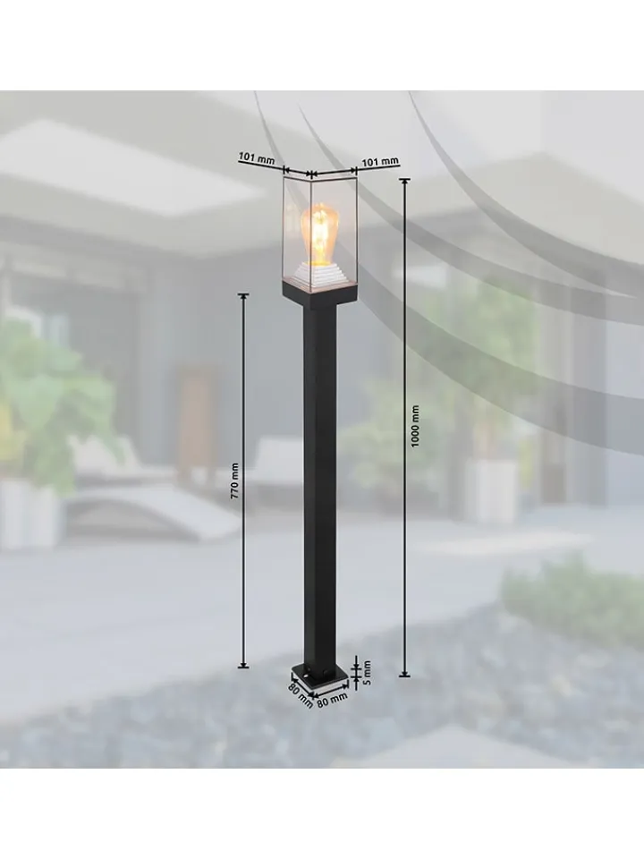 Globo lighting Außenbeleuchtung|Außenleuchten<Außenleuchte in Schwarz - (B)10 x (H)100 x (T)10 cm