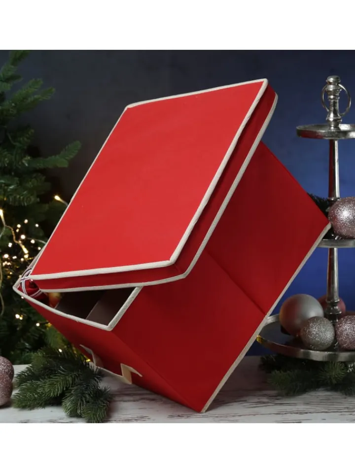 MARELIDA Weihnachtsschmuck<Aufbewahrungsbox für 24 Christbaumkugeln in rot