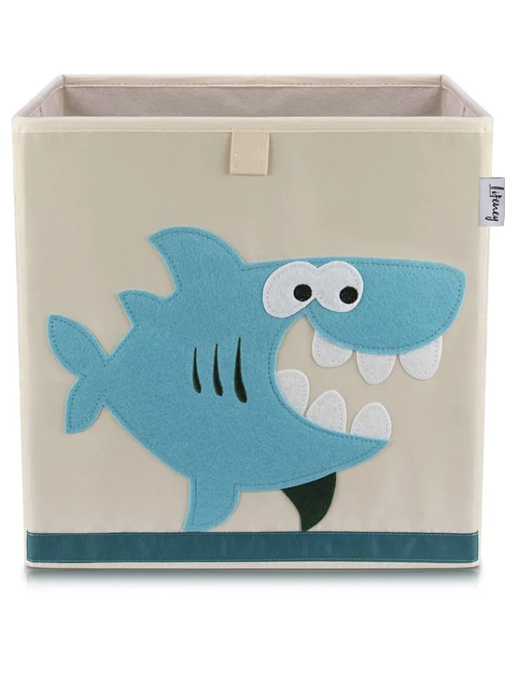 Lifeney Kisten & Körbe<Aufbewahrungsbox "Hai" in Beige/ Türkis - (B)33 x (H)33 x (T)33 cm
